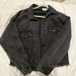 Princess Polly Black Oversized Denim Jacket Size XS / S